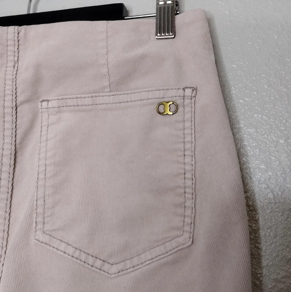 Tory Burch Side Zip Corduroy Office Casual Neutral Taupe Pants Sz 27